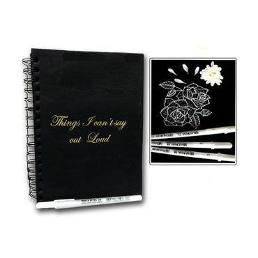 Studio Hardcover Black Paper Notebook With Sakura Jelly Roller For Sketching The Stationers